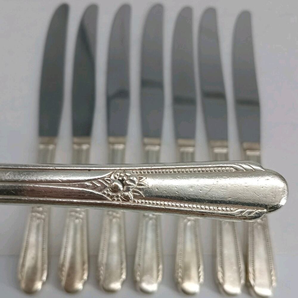 8X BK Wm Rogers 1937 Memory Hiawatha Butter Knives Silverplate Flatware